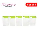Floraware Green Plastic Container 800 ml (Set of 5)