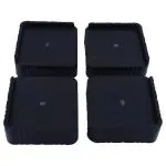 Floraware Black Plastic Furniture Base Stand Saves From Rust (4 pcs)