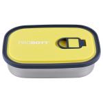 Probott Yellow Rectangular Stainless Steel Lunch Box 350 ml with Plastic Lid (No. 6001)