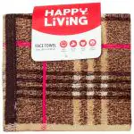Happy Living YD Check Brown Cotton Face Towel 30x30 cm (2 pcs)