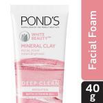 Pond's White Beauty Mineral Clay Instant Brightness Deep Clean Facial Foam 40 g