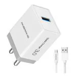 Ambrane AQC-56 18 Watts Quick Charge 3.0 BIS Certified Wall Charger with Short Circuit and Over Load Protection