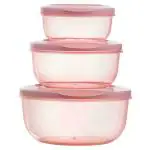 Mastercook Malta Pink Round Plastic Container (3 pcs)
