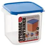 Mastercook Transparent Bottom Square Plastic Container with Blue Lid 4 L