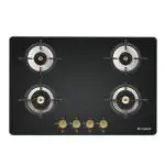 Faber Maxus HT784 CRS BR CI AI Cooktop Hob with 4 Brass Burners, Auto Ignition