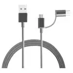 Mi 2-in-1 Micro USB to Type-C Cable, Black