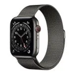 Apple Watch Series 6 GPS + Cellular - 44 mm Graphite Stainless Steel Case with Graphite Milanese Loop