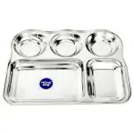 Home One Royal Stainless Steel Bhojan Thali 35x27 cm