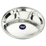 Home One Stainless Steel Compartment Plate 35x35 cm