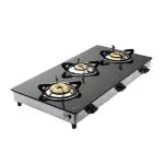 Butterfly Wave SS 3 Burner Glass Top LPG Gas Stoves