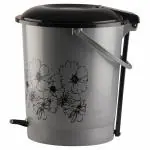 HomeOne Super Silver Plastic Dustbin with Lid 12 L