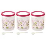 Home One EasyTwist Pink Printed Plastic Container 1.5 L (Set of 3)