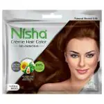 Nisha No Ammonia Creme Hair Color, Natural Brown (4.0) 20 g + 20 ml