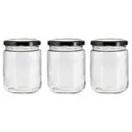 Glass Ideas Max Glass Jar with Metal Cap 500 ml (Set of 3)