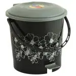Home One Super Silver Plastic Dustbin with Lid 7 L