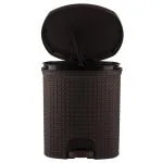 Home One Matt Brown Diamond Plastic Dustbin with Inner Bucket 12 L