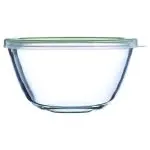 Sanjeev Kapoor Albi Borosilicate Glass Mixing Bowl with Green Lid 800 ml