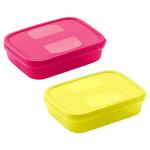 Mastercook Multicolour Rectangular Plastic Container 500 ml (Set of 2) (PP174)