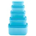 Mastercook Blue Square Plastic Container 1.35 L (5 pcs)