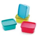 Mastercook Multicolour Square Plastic Container 110 ml (4 pcs) (PP242)