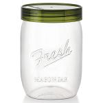 Mastercook Plastic Mason Jar with Green Lid 600 ml