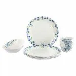 Cello Imperial Blue Blossom Opalware Dinner Set (14 pcs)