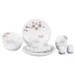 Cello Dazzle Red Snowflake Opalware Dinner Set 22 pcs