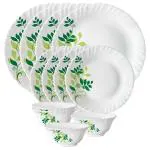 Larah Borosil White Printed Opalware Fern Dinner Set 12 pcs