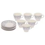 UPC Bonechina Cup n Saucer Set (Pack of 12) - Design/colour may vary