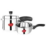 Pigeon Stainless Steel Mini Combi Cooker 2 and 3 L (Pack of 2)