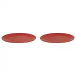 Servewell Red Plastic Honey Comb Dinner Plate 2 pcs
