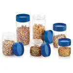 Amson Stack N Store Assorted Colour Round Plastic Container (Set of 6) - Design/colour may vary