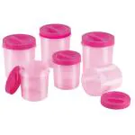 Joyo Spacio Assorted Colour Plastic Round Container 4.5 L (Set of 6)