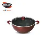 Nirlep, Selec+, Non Stick Induction Kadhai with Glass Lid, GIDK24FL, 3 Ltr
