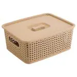 Selvel Euro Beige Plastic Basket 4.5 L with Lid (No.3)