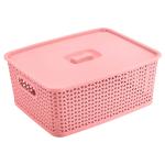 Selvel Euro Pink Plastic Basket 11.5 L with Lid (No.5)