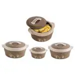 Selvel Plaza Brown Plastic Insulated Hotpot 700+1160+1600+2100 ml (Set of 4)