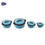 Selvel Florence Blue Plastic Insulated Hotpot 700+1160+1600+2100 ml (Set of 4)