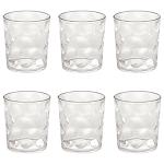 Selvel Dot Transparent Plastic Glass 320 ml (Set of 6)
