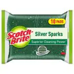 Scotch-Brite Silver Sparks Scrub Pad (7 cm x 10 cm) 10 Pads