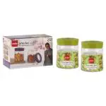 Cello Stacko Round Transparent Plastic Jar 750 ml (2 pcs) with Green Lid