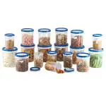 Amson Easy Spin Assorted Colour Round Plastic Container (18 pcs) with Box - Design / Colour may vary