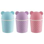 Home One Assorted Plastic Mini Teddy Dustbin 900 ml (Design/colour may vary)