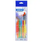 Doms Colourmate Synthetic Flat and Round Paint Brush Set (Pack of 5)