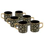 BP Bharat Black Ceramic Coffee Mug 200 ml 6 pcs (UBB212)