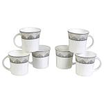 BP Bharat Mudy Majesty White Bone China Mug 160 ml (Set of 6)