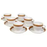 BP Bharat Madhur Dream White Bone China Cup & Saucer 170 ml (Set of 6)