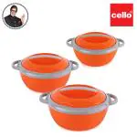 Cello Hot N Fresh Orange Insulated Hotpot 0.5+1+1.5 L (Set of 3)