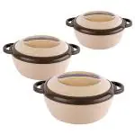 Cello Flavour Brown Plastic Casserole 0.5+1+1.5 L (Set of 3)