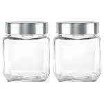 Cello Qube Fresh Glass Storage Jar 580 ml (Set of 2)